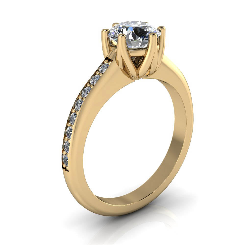 Six Prong Moissanite Engagement Ring - Gladys