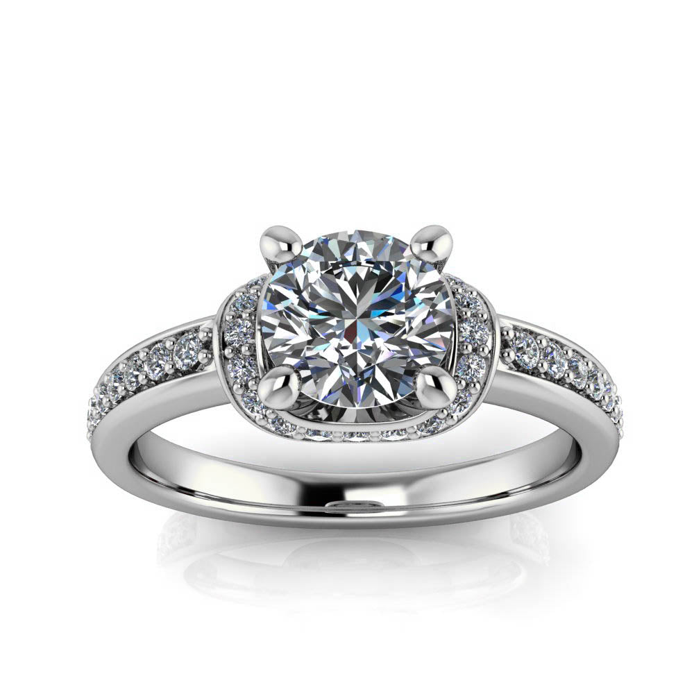 Double Halo Engagement Ring - Donatella – Moissanite Rings