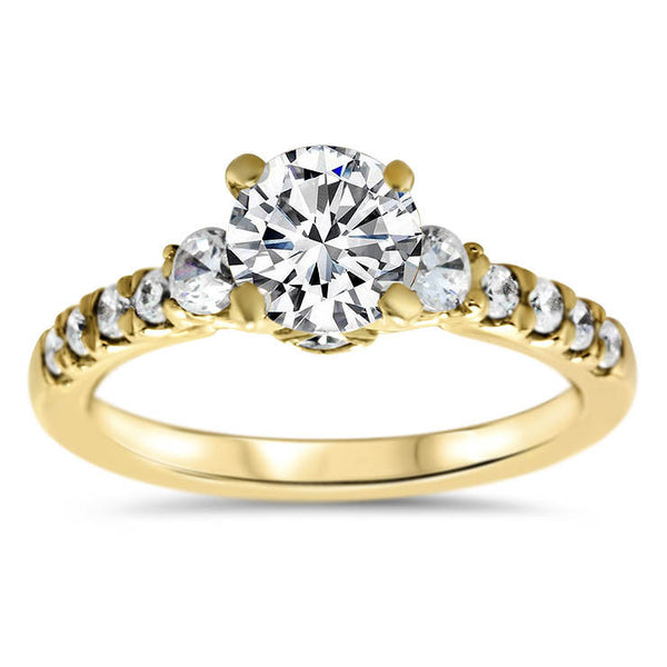 Diamond Accented Forever One Engagement Ring - Carmella – Moissanite Rings