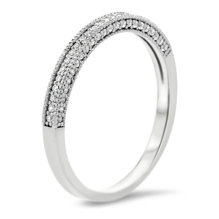 Vintage Style Diamond Wedding Band 