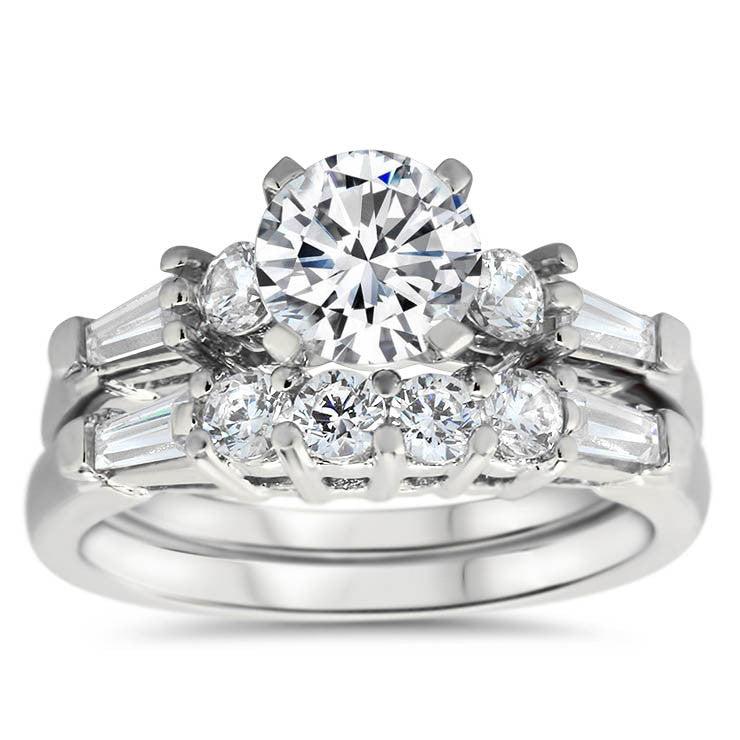 Diamond Accent Wedding Set - Yvette Wedding Set – Moissanite Rings