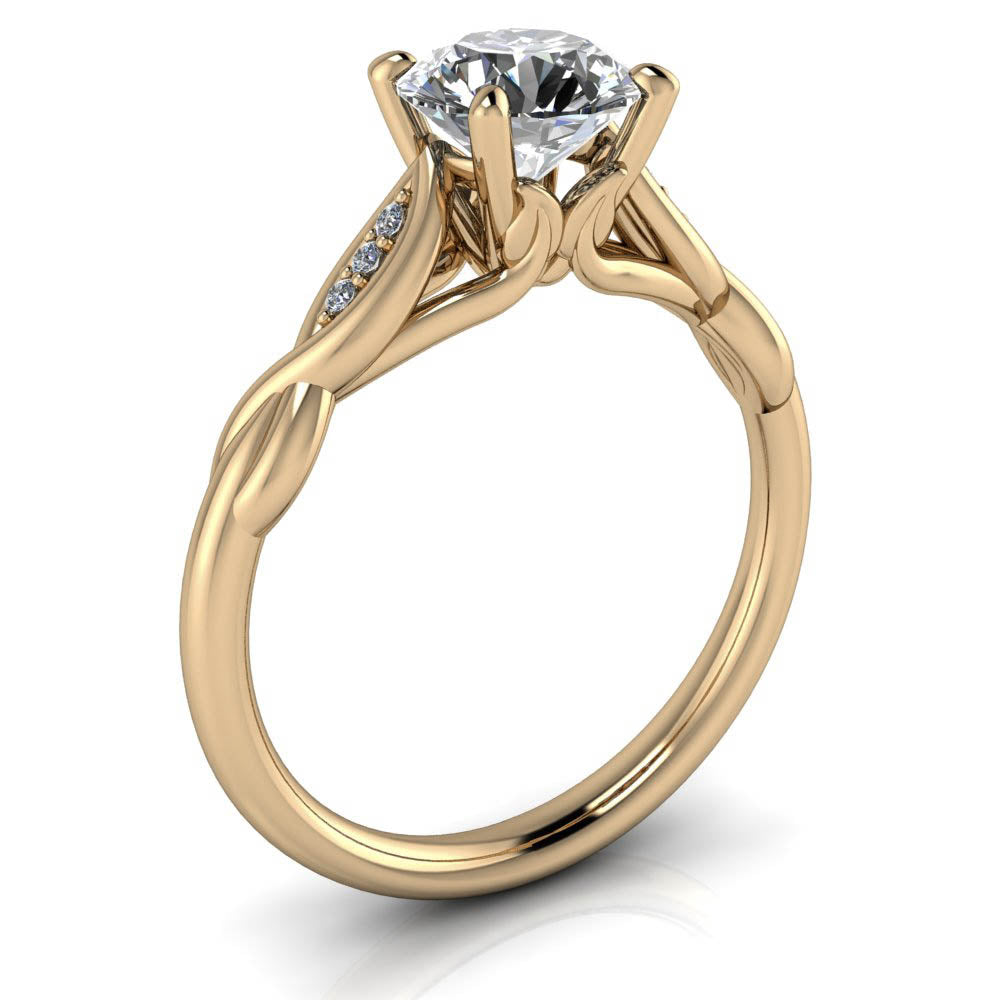 Floral Inspired Engagement Ring Moissanite Center - Wild II ...