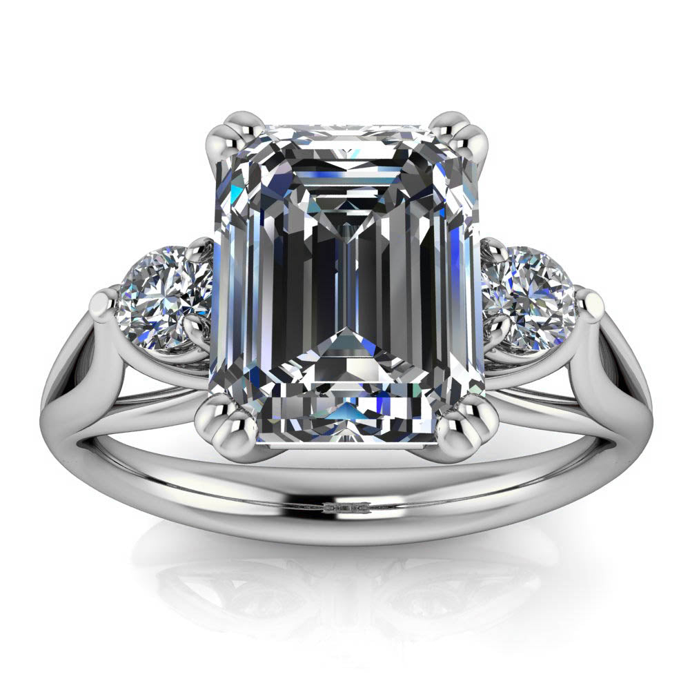 emerald cut moissanite ring