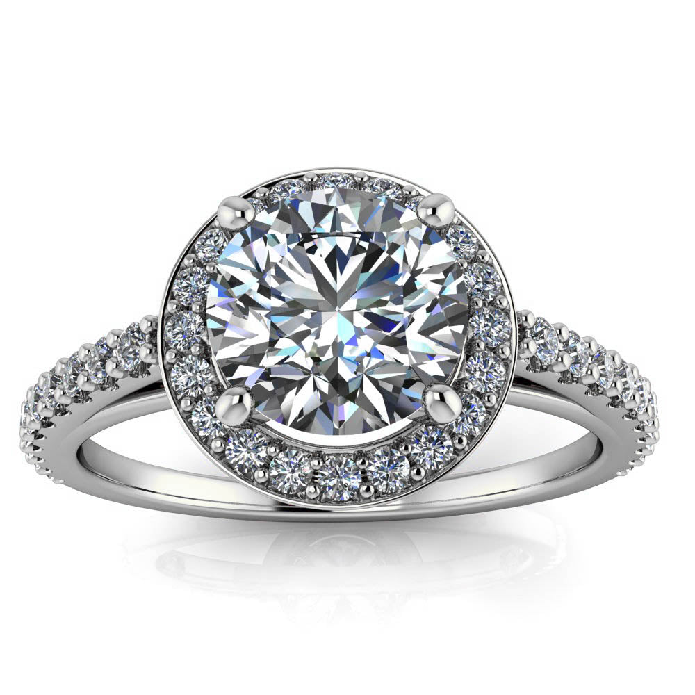 Diamond Halo Engagement Ring - Quinn – Moissanite Rings