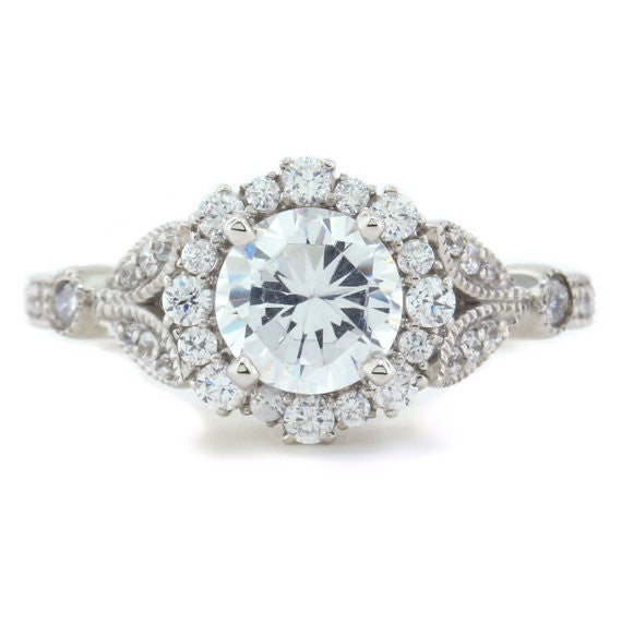 halo vintage setting engagement ring