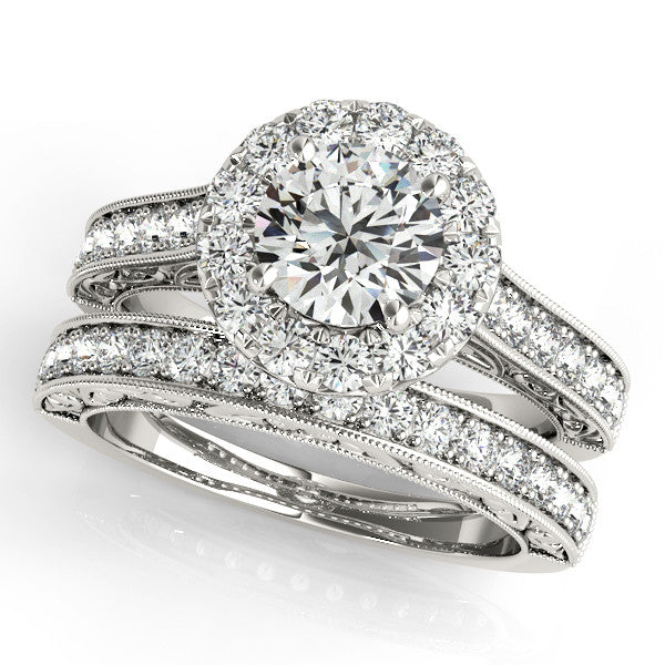 Wedding Set Moissanite Engagement Ring Diamond Setting - Tulip Kisses ...
