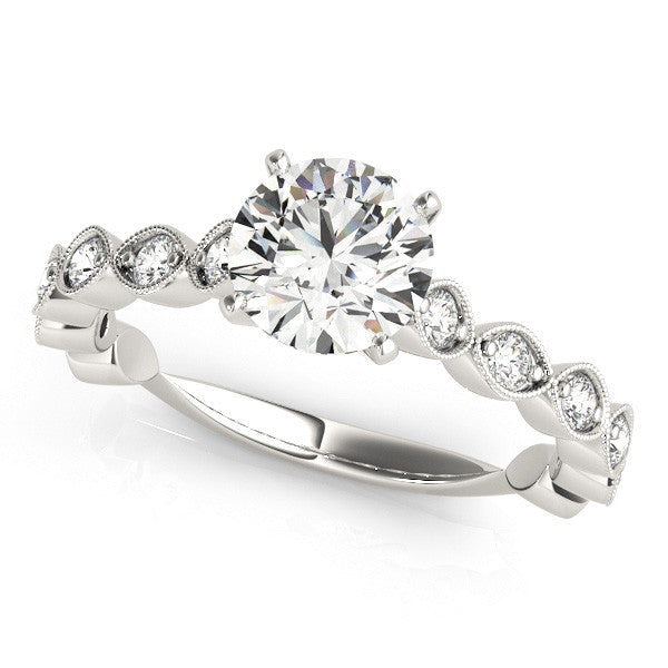 Diamond Engagement Ring And Wedding Band Set Moissanite Center