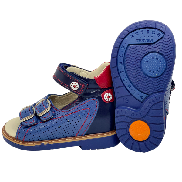 Sandals Woopy Blue-Navy-Red | Arch and Ankle Support – Ortho Shoes ...