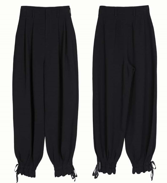 Harem Trousers Drape Silk Satin High Waist Drop Crotch Pants – Ofelya  Boutique