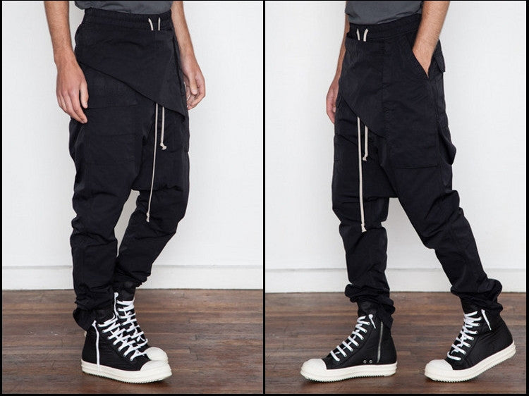 drop crotch tapered jeans