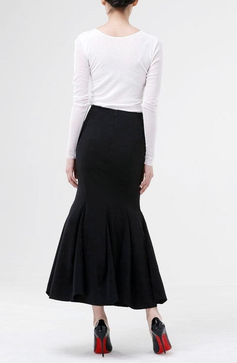 fishtail jersey skirt