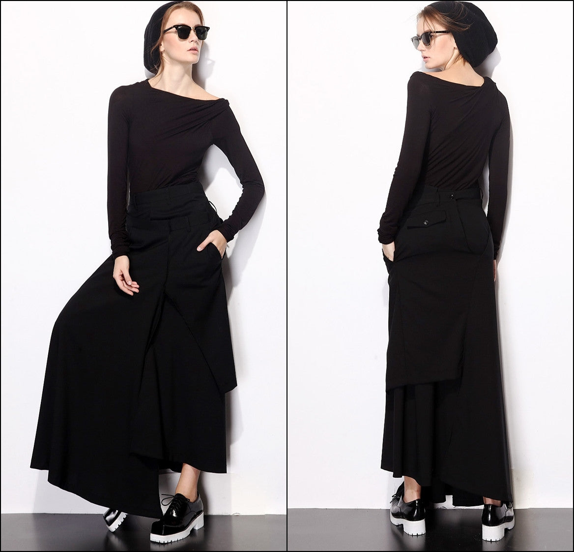 Asymmetric Cut Stretch Cotton Large Package Hip Skirt High-End Japanes ...