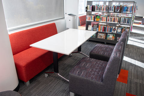 desk, study, collaborative space, library, seats