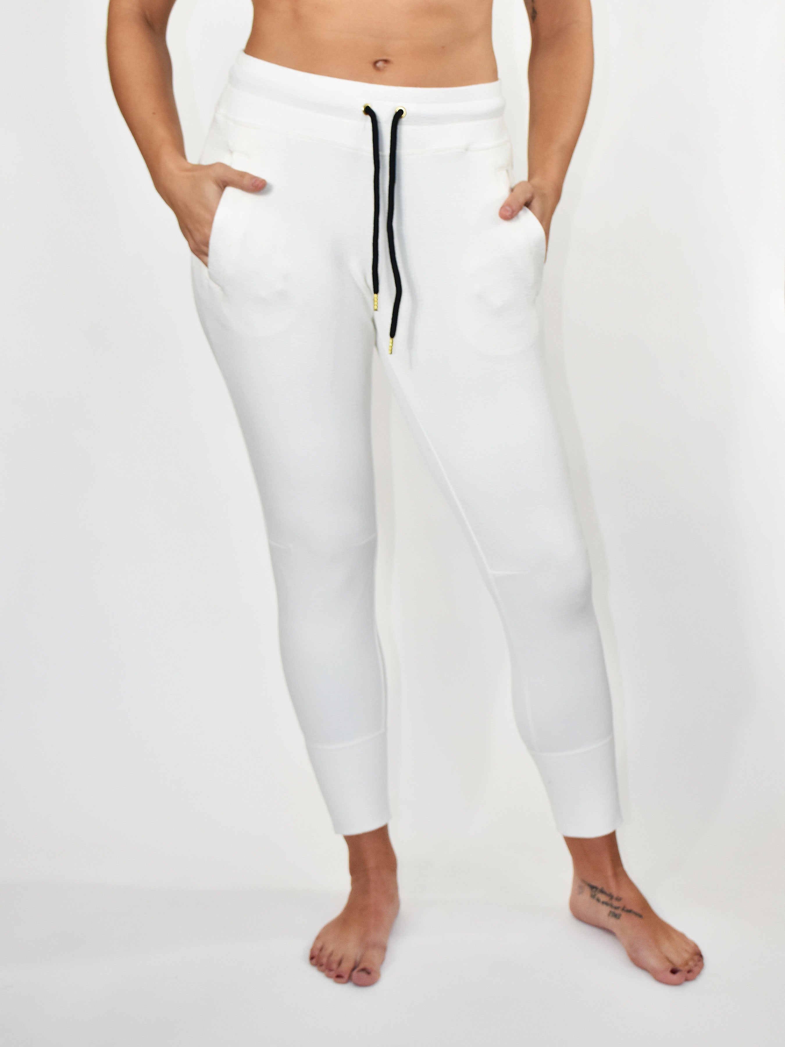 ladies white joggers