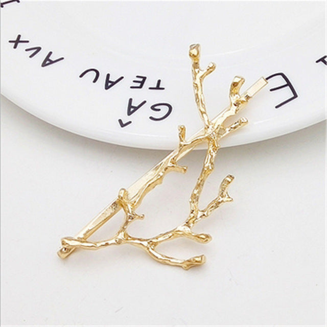 Women Hairpins Vintage Metal Tree Branches Hair Clips For Girls