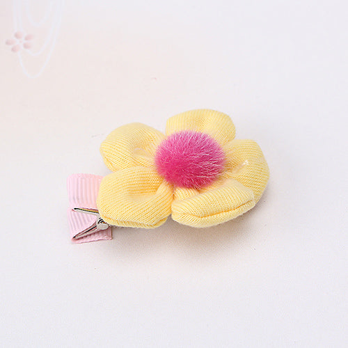 1 Pc Cute Style Baby Girls Children 5 Petal Fower Hairpins Pu Clip