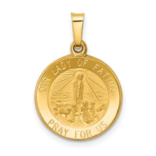 Load image into Gallery viewer, 14K Polished and Satin Our Lady Fatima Medal Pendant