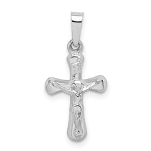 Load image into Gallery viewer, 14K White Gold Polished INRI Rounded Crucifix Pendant