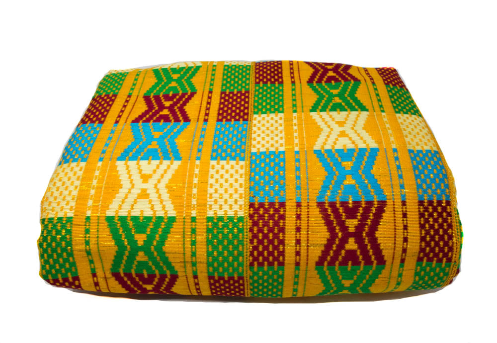WK132-Q - Handwoven Ashanti Kente Cloth from Ghana | 2-piece Queen Set