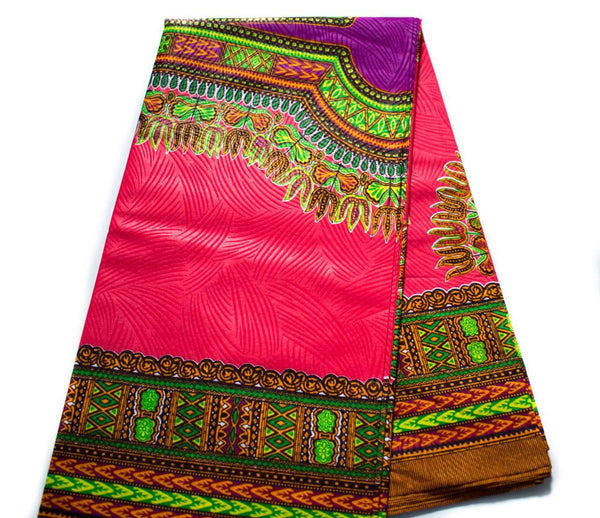 Dashiki Fabric, Sold per panel, African fabric, Orange red Large desig ...