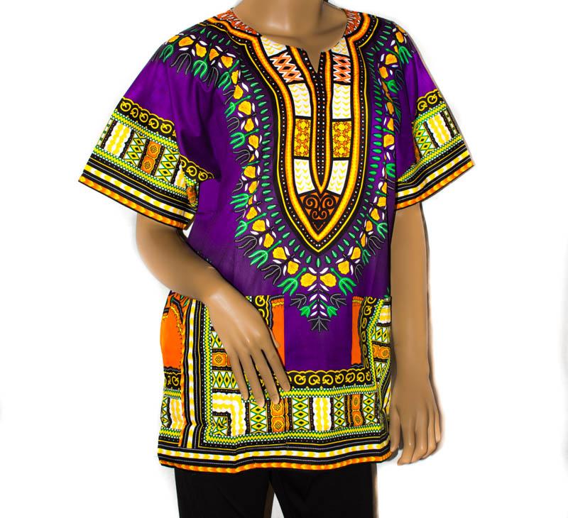 Dashiki men/ Dashiki women purple/orange DW13– Tess World Designs