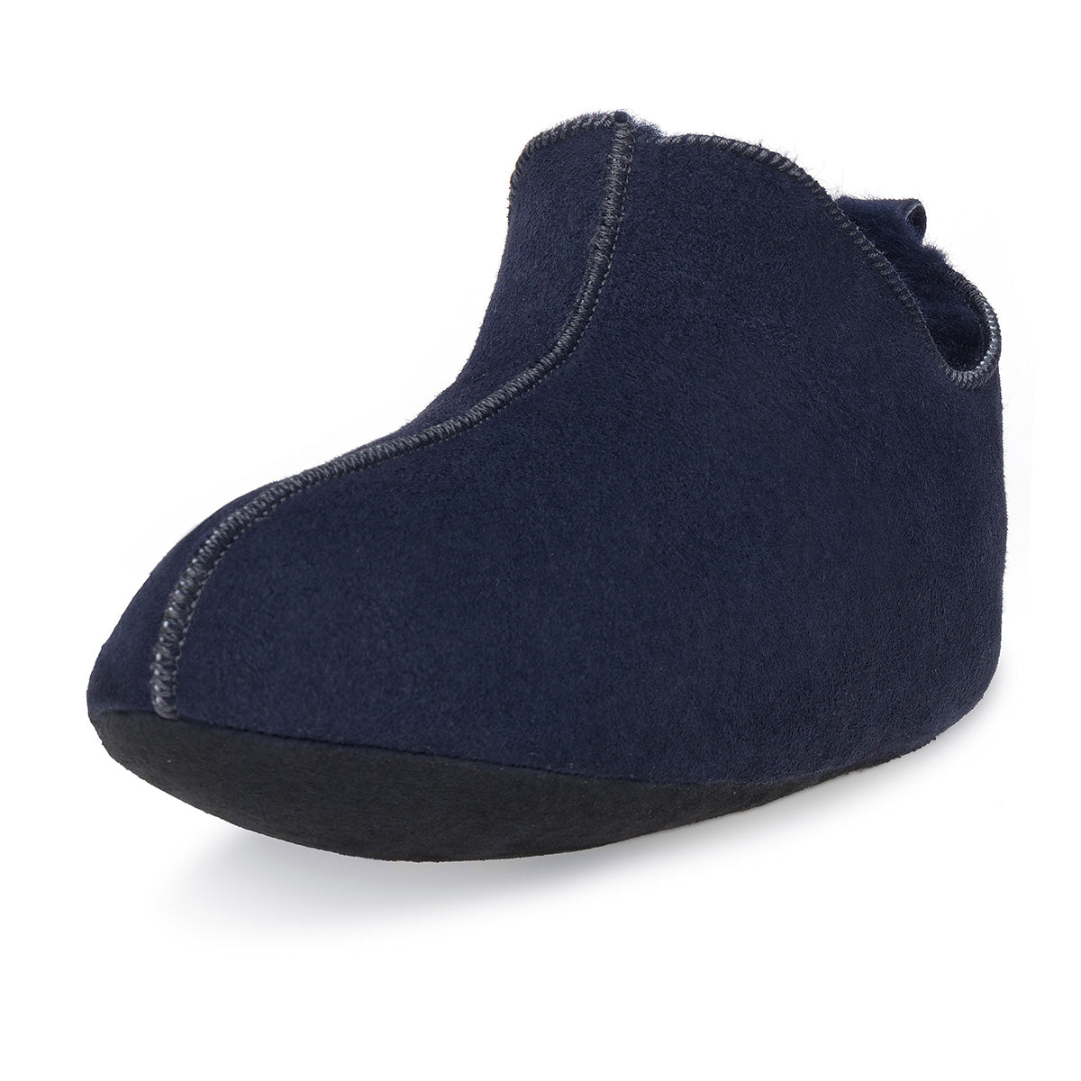 navy sheepskin slippers