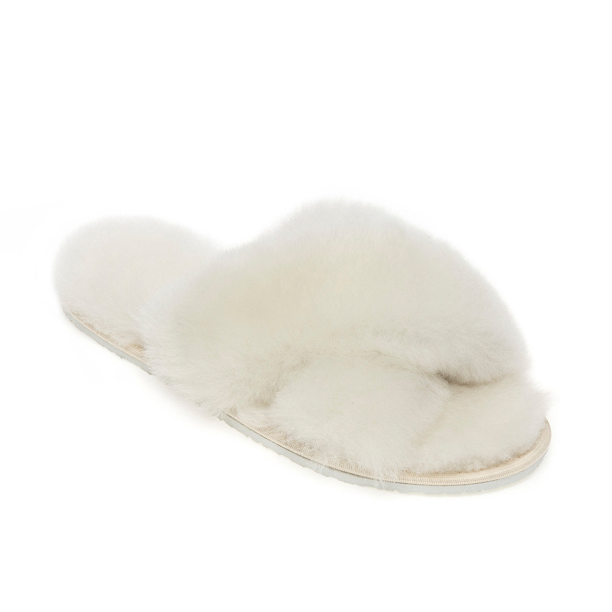 Sula Sheepskin Cross Slider Slippers 