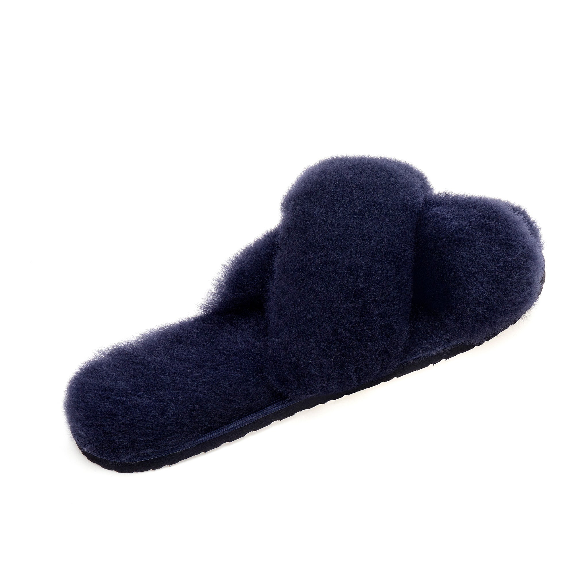 Sula Sheepskin Cross Slider Slippers 