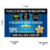 Rideshare Driver Signs Rating Tips Accessories Large 9x6 Inch Premium Synthetic Poly 14 mil Paper Tear Proof Backseat Headrest Display Cards pk 2 Cards Perfect Your Business Made in The USA