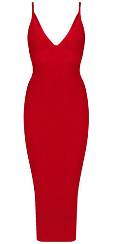 Angelia Sexy Neckline Bandage Dress - Red – BWCLOSET