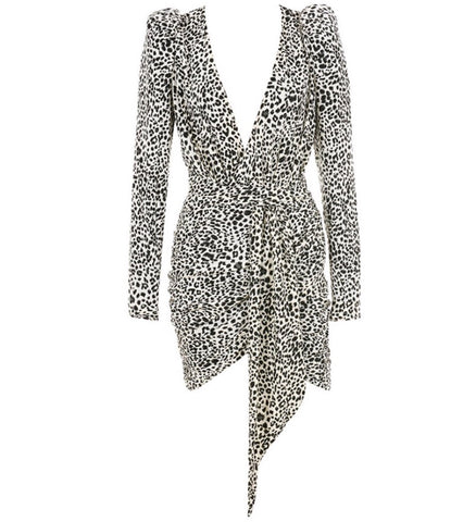 black & white leopard print dress