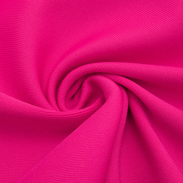 Isabella  Hot Pink Silk Corset  Midi Dress