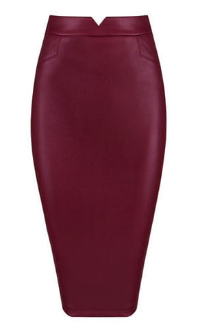 Wilma Burgundy Faux Leather Skirt – BWCLOSET
