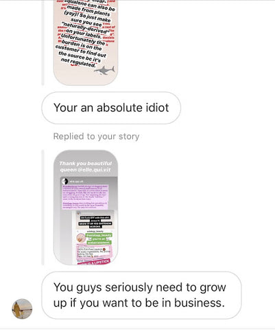 Samples of the Instagram DMs we received from Caroline's followers