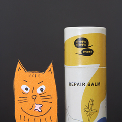 meow meow tweet repair balm sustainable paper tube