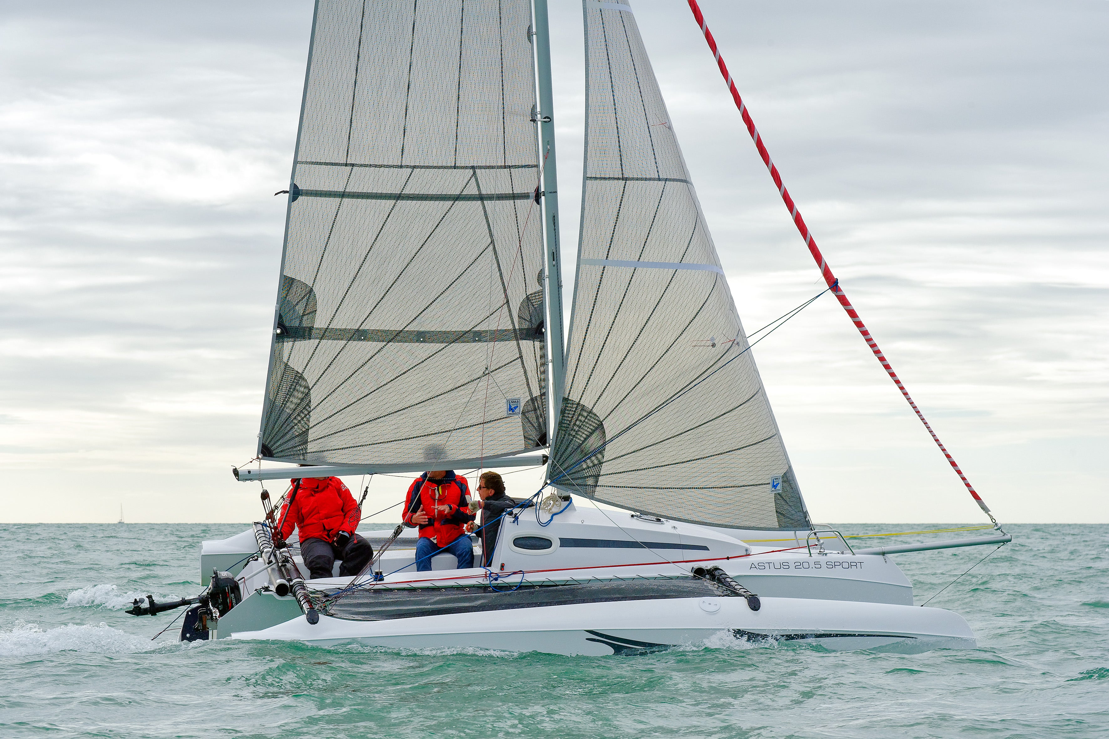 small sailing trimarans