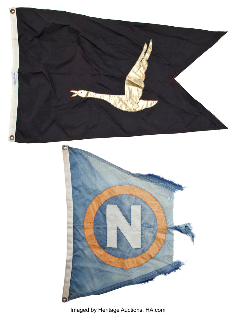 Flags from John Wayne's boat the Wild Goose