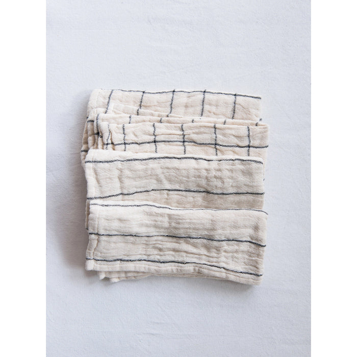 Plaid Stripe Cotton Napkin - Set of 4