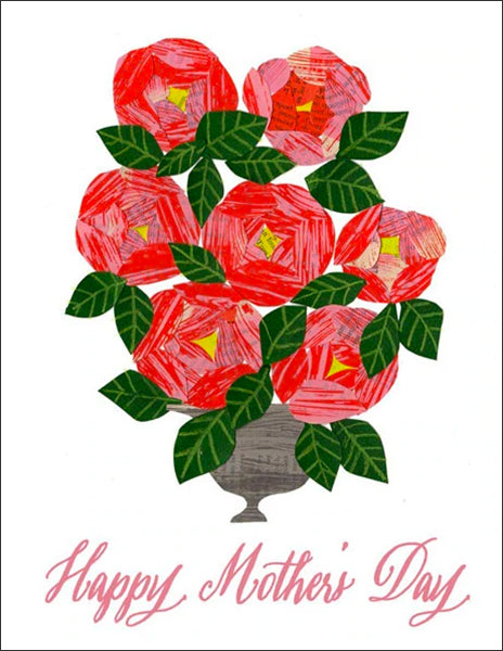 pink roses greeting card by paste