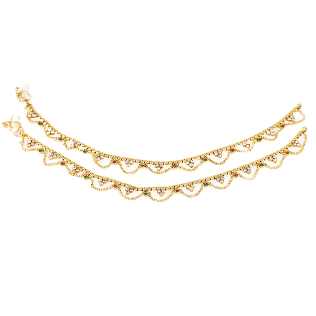 gold covering anklets online