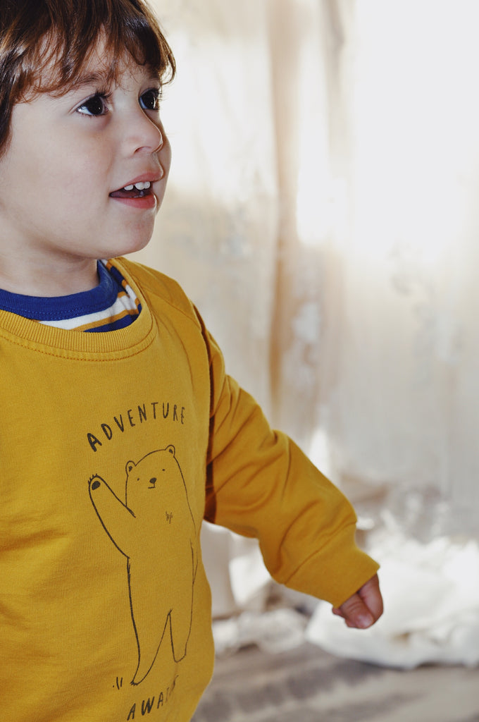 Red Caribou Adventure Awaits Children's Sweatshirt at Little Nomad