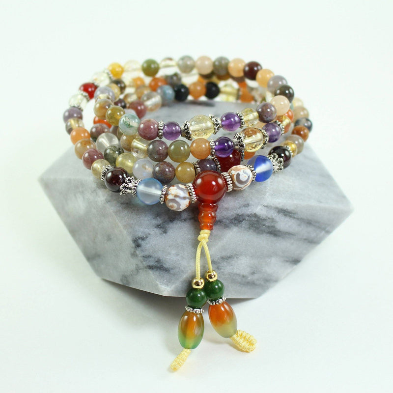 Buddhist Crystal Quartz Mala Bracelet/Necklace - PaybackGift