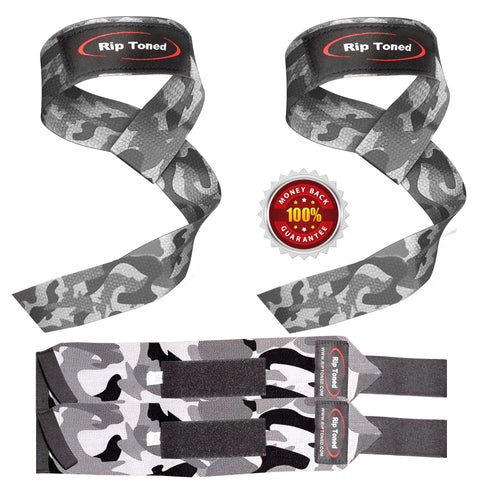 Lifting Straps & Wrist Wraps Combo Pack - Rip Toned