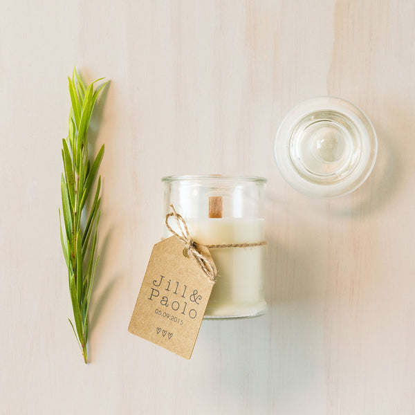 Custom Hand Poured Soy Candle Wedding Favours Personalised Wedding