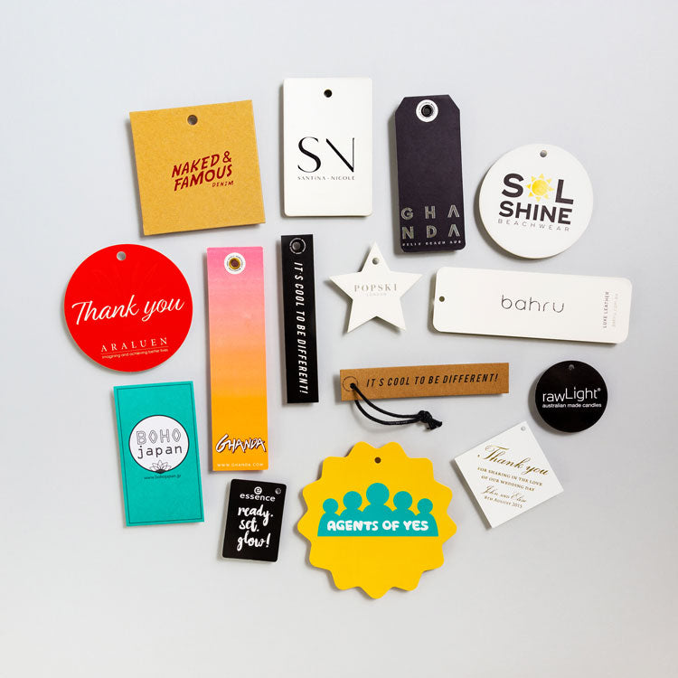 Product Hang Tags, Clothing Tags, Corporate Swing Tags - Custom Favours