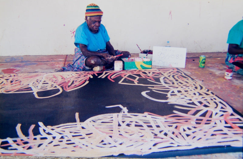 Emily Kngwarreye painting 'Yam Awelye', 1995. – Delmore Gallery