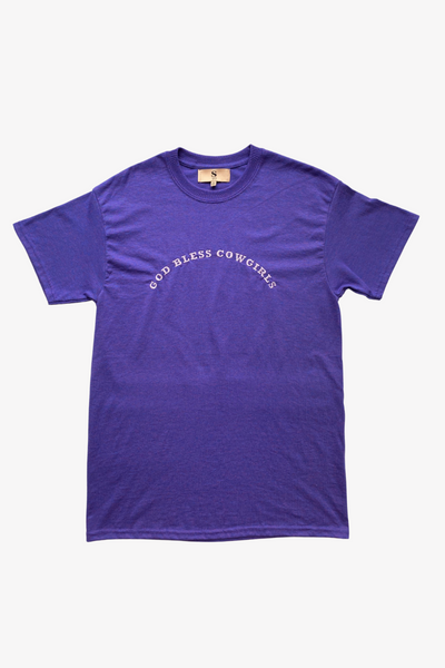 God Bless Cowgirls Purple Tee