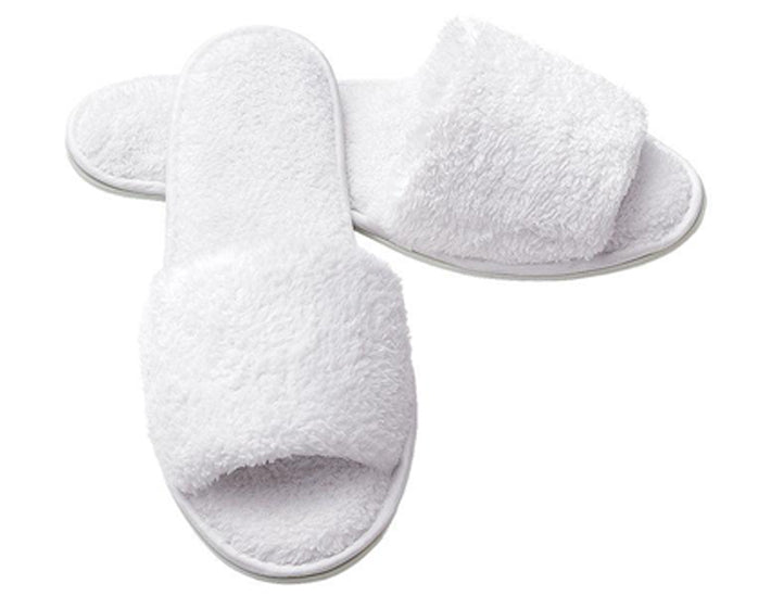 white open toe slippers