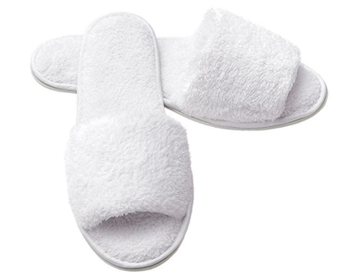 plain white spa slippers