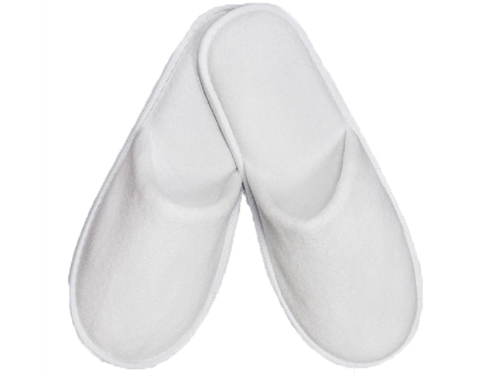 white cotton slippers